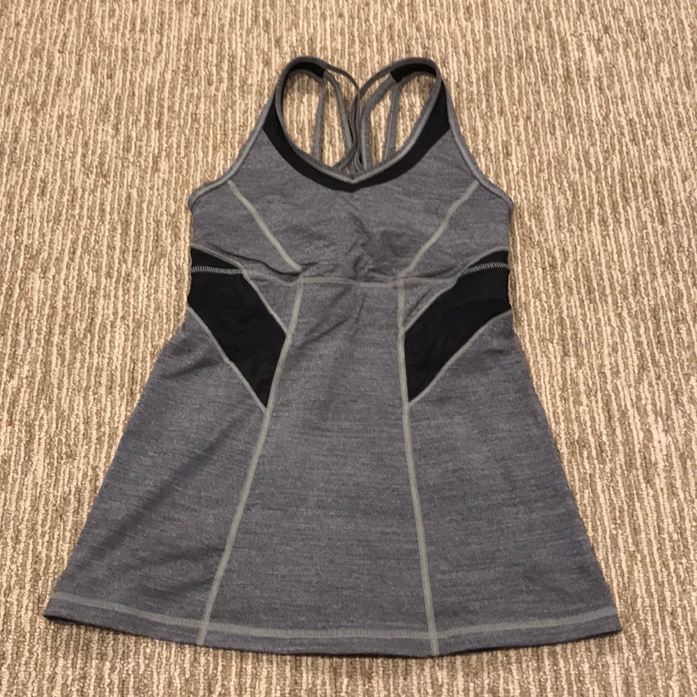 Lululemon grey mesh detail tank